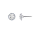 LUX GEM Sterling Silver Halo Earrings