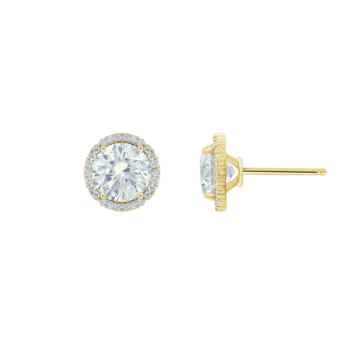 LUX GEM Sterling Silver Halo Earrings