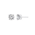 LUX GEM Sterling Silver 6ct Solitaire Stud Earrings
