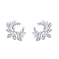 LUX GEM Sterling Silver Floral Vine Cluster Stud Earrings