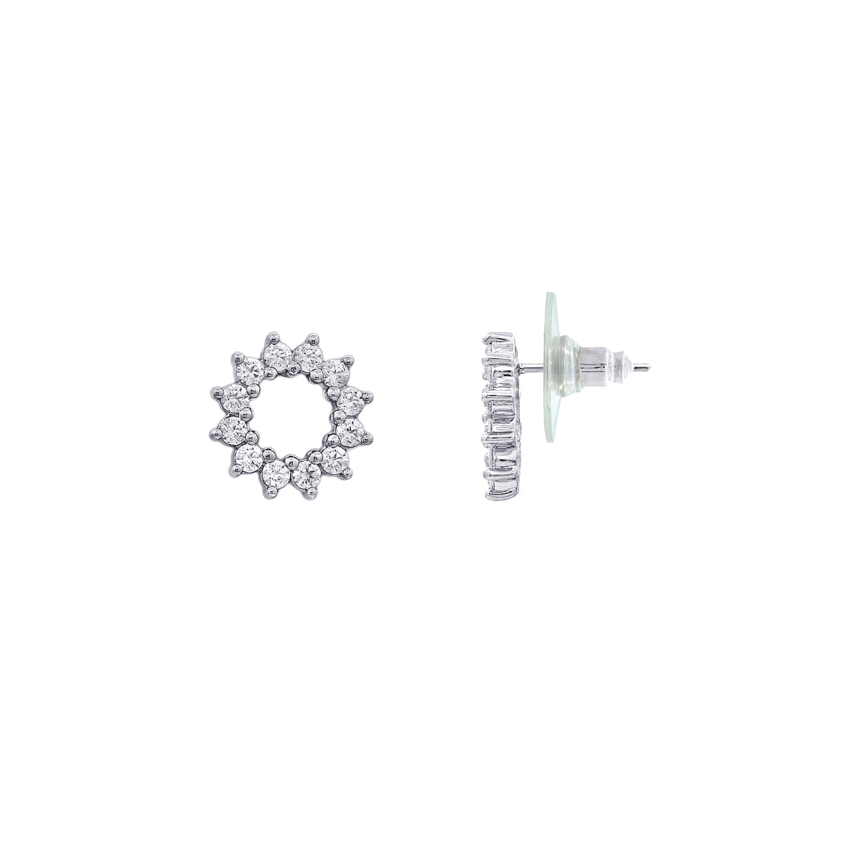 LUX GEM Sterling Silver Open Small Circle Earrings
