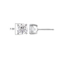 LUX GEM Sterling Silver Round Brilliant Solitaire Stud Earrings