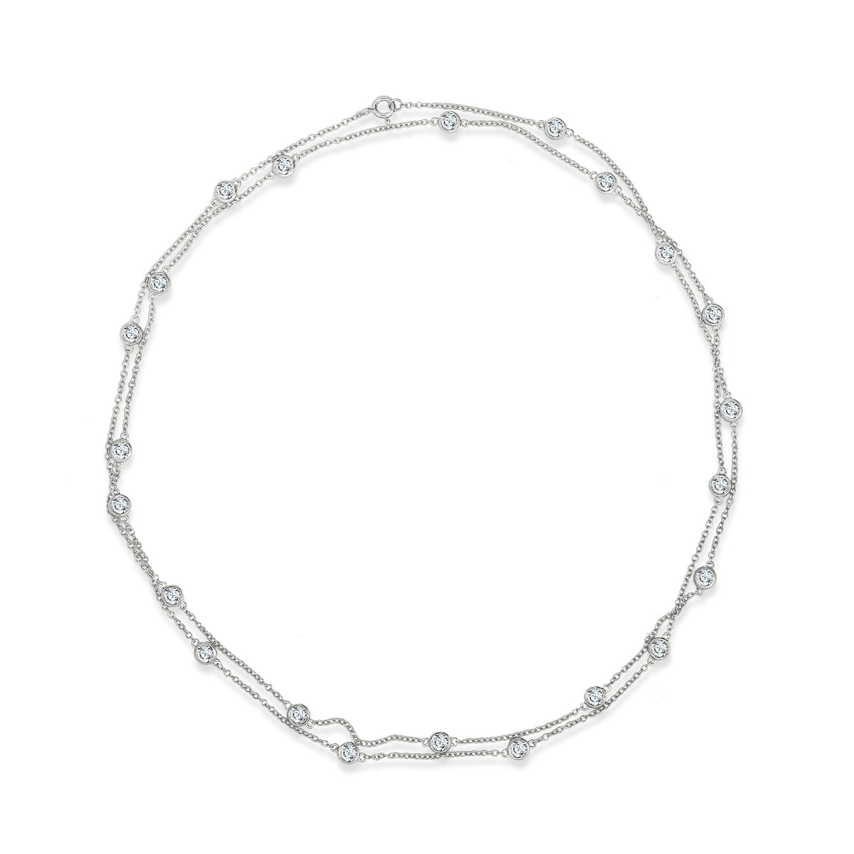 LUX GEM Sterling Silver Station 36" Necklace