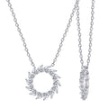 LUX GEM Sterling Silver Open Sun Pendant Necklace
