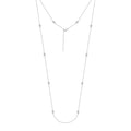 LUX GEM Sterling Silver Oval Station Necklace