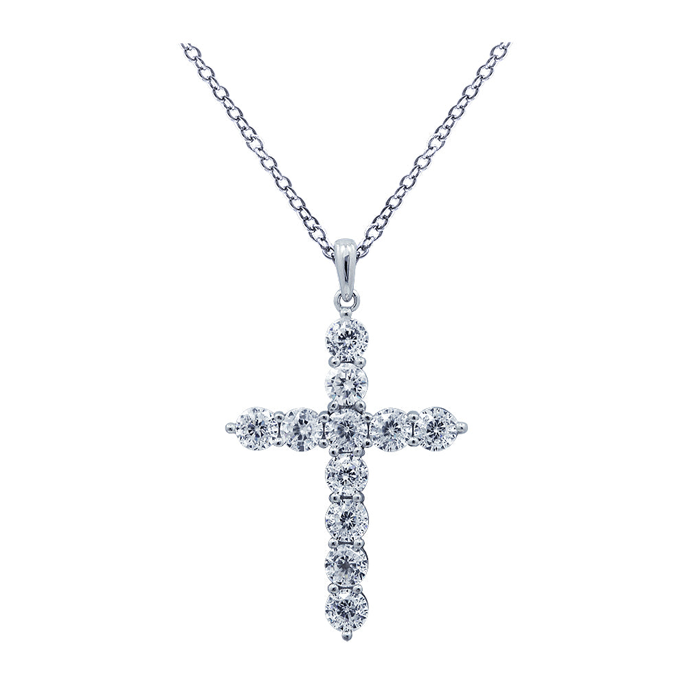 LUX GEM Sterling Silver Cross Necklace