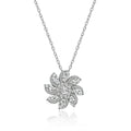 LUX GEM Sterling Silver Twisted Floral Pendant Necklace