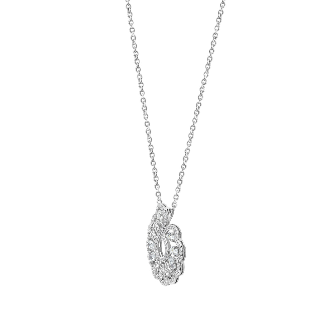 LUX GEM Sterling Silver Twisted Halo Necklace