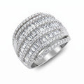 LUX GEM Sterling Silver Multi-Row Dome Ring