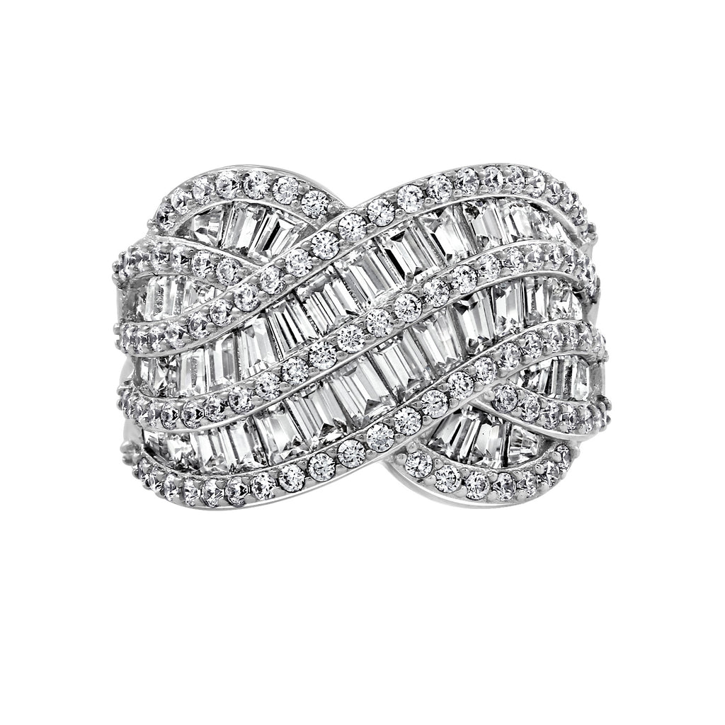 LUX GEM Sterling Silver Intertwined Ring