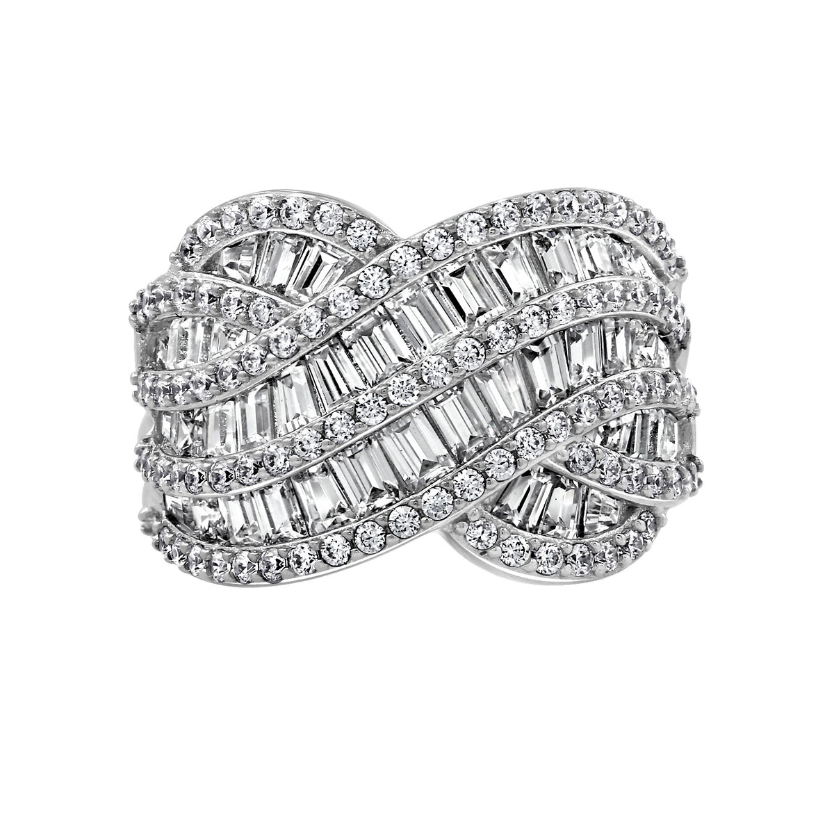 LUX GEM Sterling Silver Intertwined Ring