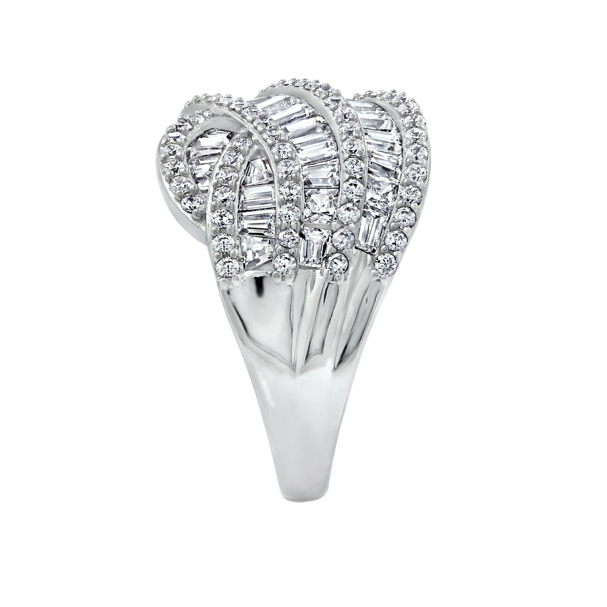 LUX GEM Sterling Silver Intertwined Ring