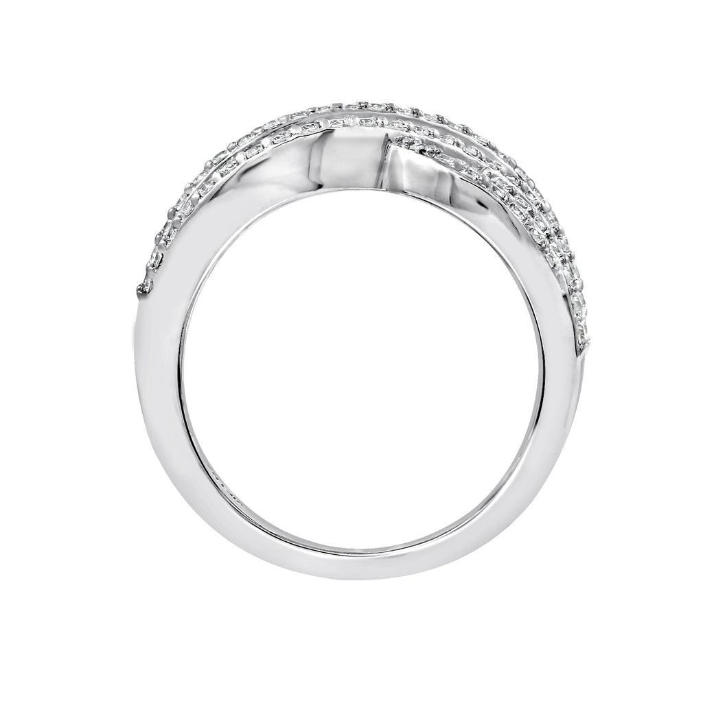 LUX GEM Sterling Silver Intertwined Ring
