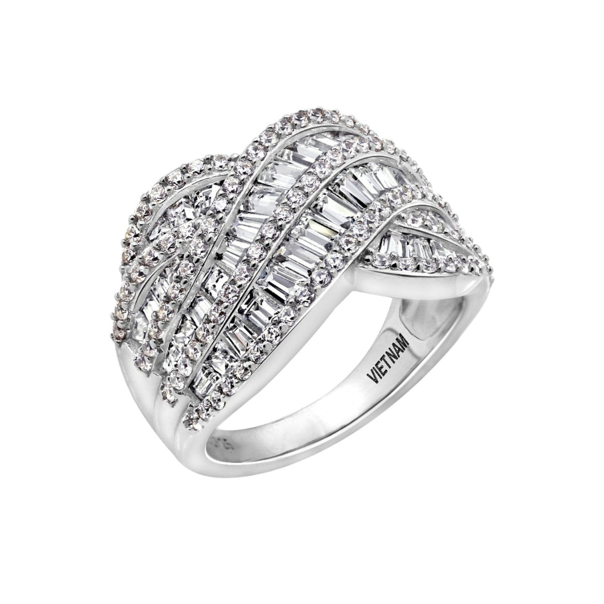 LUX GEM Sterling Silver Intertwined Ring