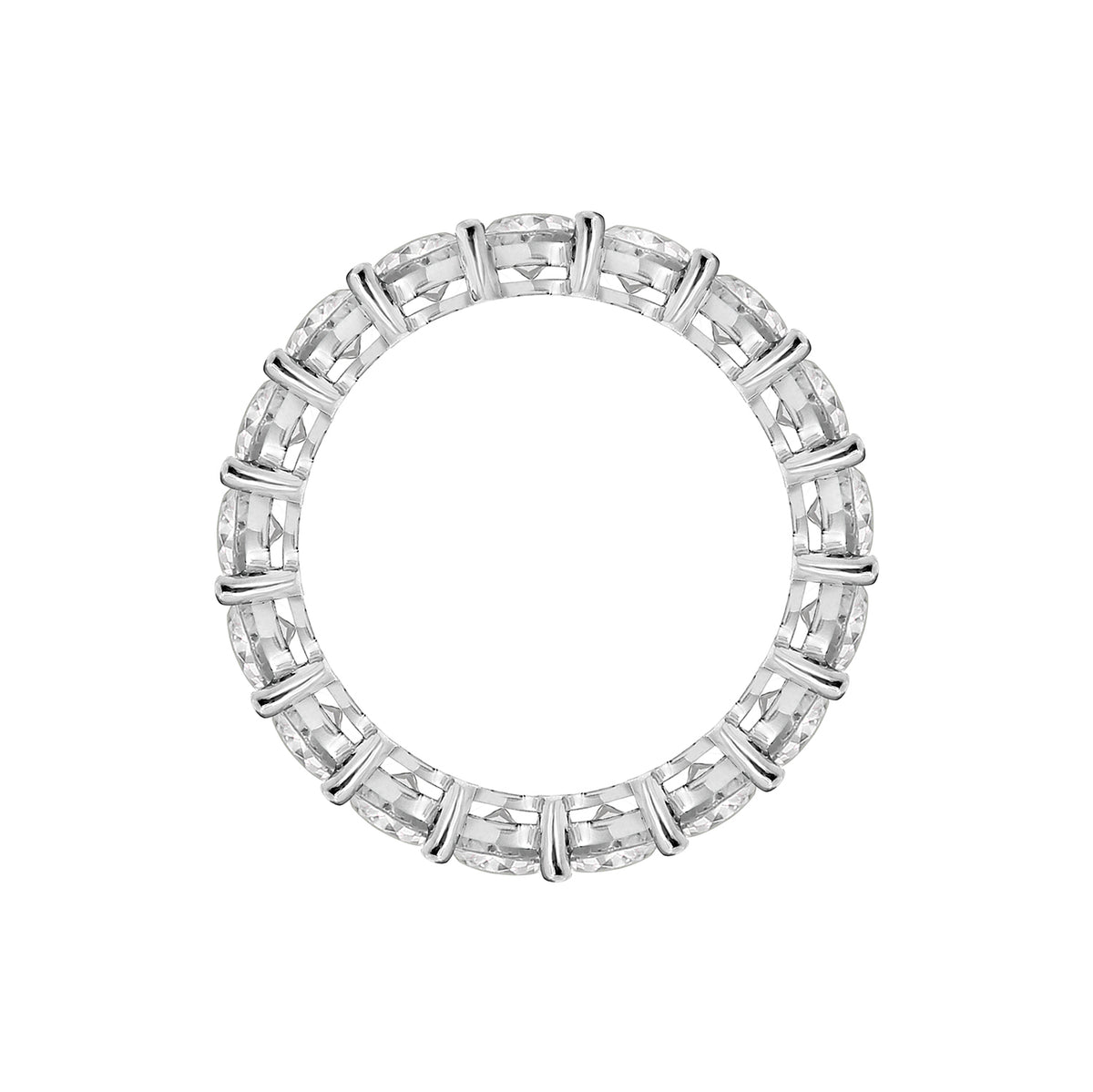 LUX GEM Sterling Silver Oval Eternity Ring