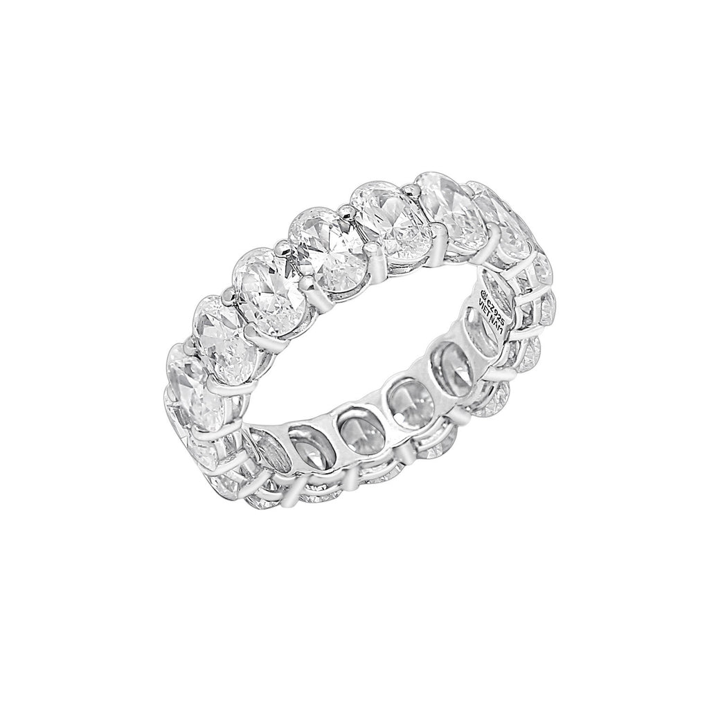 LUX GEM Sterling Silver Oval Eternity Ring