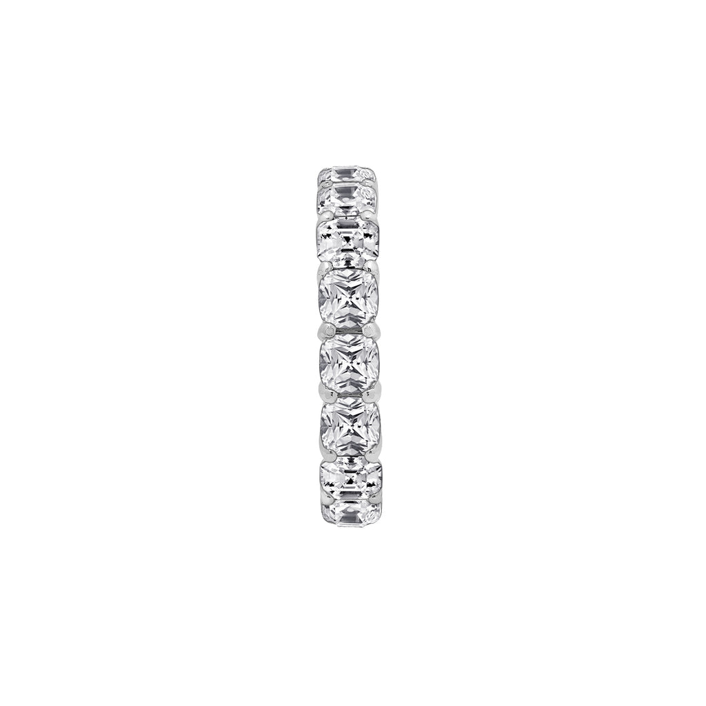 LUX GEM Sterling Silver Cushion-cut Eternity Ring