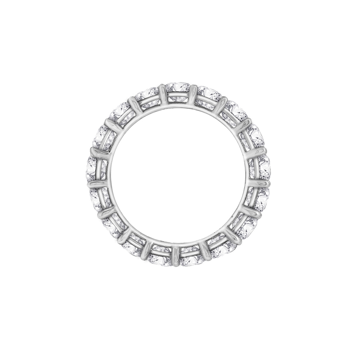 LUX GEM Sterling Silver Cushion-cut Eternity Ring