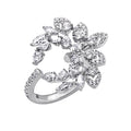 LUX GEM Sterling Silver Floral Vine Cluster Ring