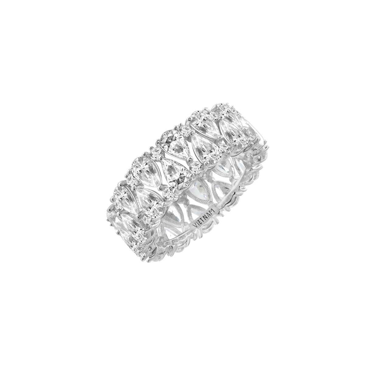 LUX GEM Sterling Silver Crown Teardrop Statement Ring